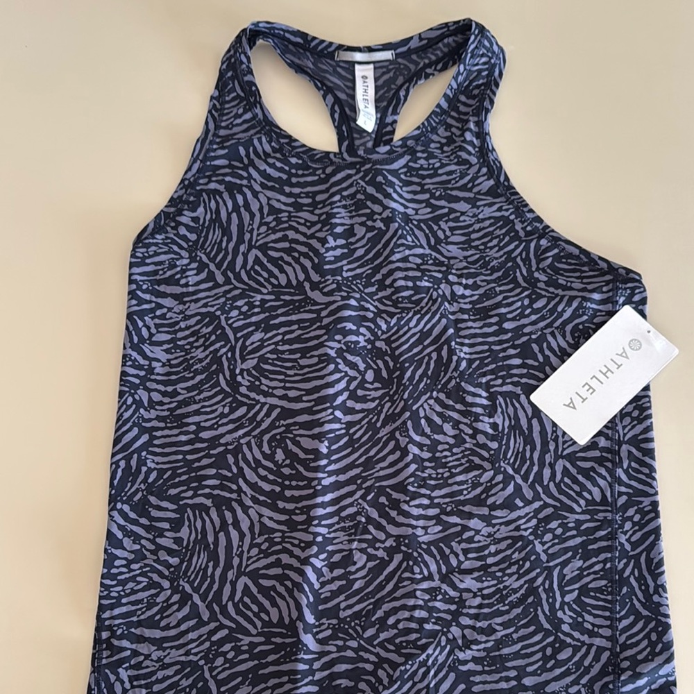 Athleta Navy and Black Patterned Tank